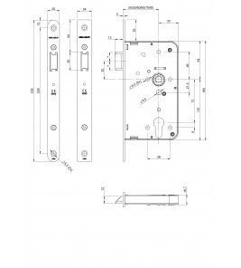 LIPS 246517T2450 LOOPSLOT DOORNMAAT 50MM VOORPLAAT RVS 24MM