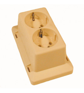 DEKSEL HAFOBOX 2V WANDCONTACTDOOS +RA 3611W2 CREME ABB