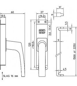 NEMEF KRUKESPAGNOLET 7E1/2/34 OPENSLAANDE RAMEN ZONDER STAAF