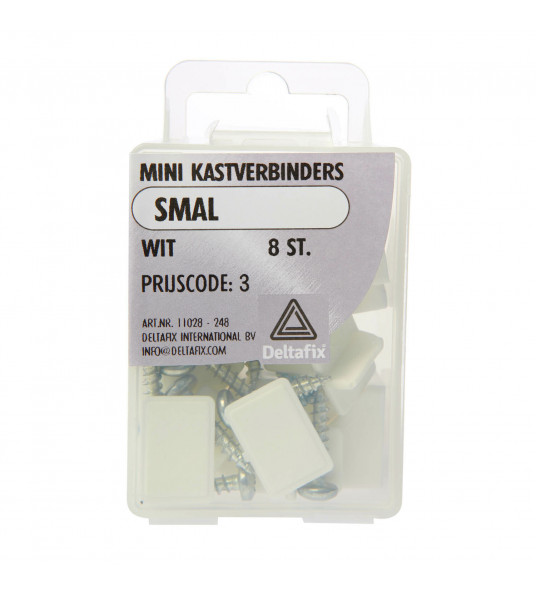 KASTVERBINDER MINI WIT SMAL X 2 CM X 2 GAT 8ST