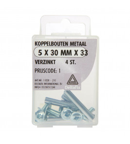 KOPPELBOUTEN METAAL VERZINKT 5X30 MM 4 ST