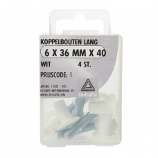 KOPPELBOUTEN LANG WIT 6X36 MM 4 ST