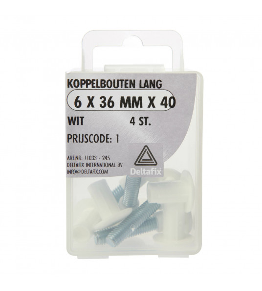 KOPPELBOUT LANG WIT 6 X 36 X 40 MM 4ST