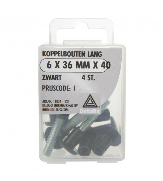 KOPPELBOUT LANG ZWART 6 X 36 X 40 MM 4ST