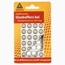 GLASBUFFERS BOL TRANSP. 3,1 X Ø10 MM 32 ST.