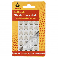 GLASBUFFERS VLAK TRANSP. 1,8 X Ø10 MM 32 ST.
