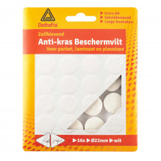 ANTI-KRAS BESCHERMVILT ROND WIT 22 MM 16 STUKS