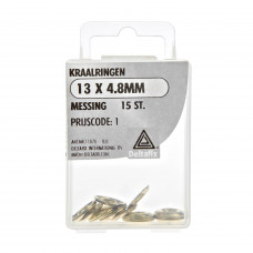 KRAALRINGEN MESSING 13X4.8MM 15 ST