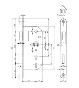MAUER 2918 ZH KLAVIERSLOT DOORNMAAT 50MM LS/RS 2 SL