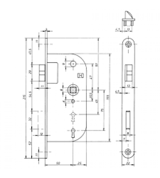 MAUER 2918 ZH KLAVIERSLOT DOORNMAAT 50MM LS/RS 2 SL