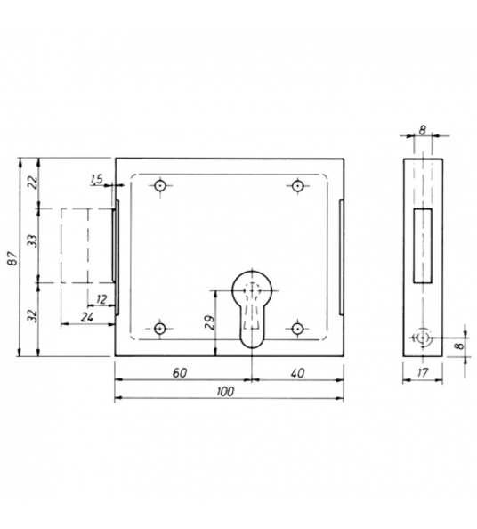 MAUER POORTSLOT 2004 PZ DOORNMAAT 60MM LS/RS