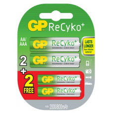 GP RECYKO OPLAADBAAR ACTIE 2 X AA 2000MAH + GRATIS 2 X AAA 800MAH