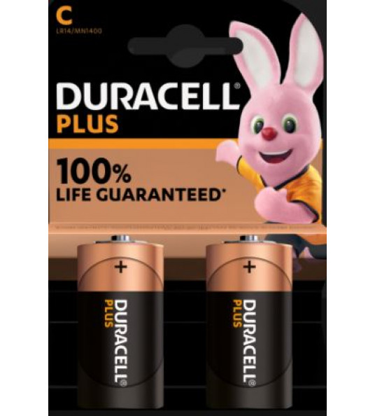 DURACELL BATTERIJ ALKALINE PLUS C (2 STUKS)