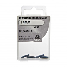 OPVULRING VOOR INBOORPAUMELLE ZWART 14MM (4 STUKS)