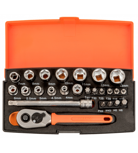 BAHCO DOPPENSET 1/4" 25 DELIG