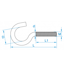 SCHROEFHAAK METRISCH M6X60 IJZER GEGALVANISEERD PER STUK