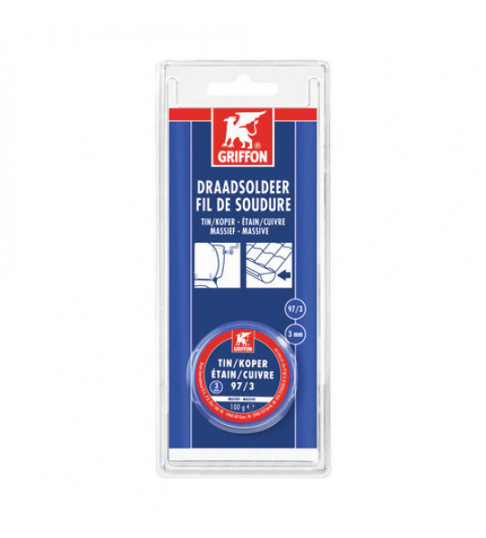 GRIFFON DRAADSOLDEER TIN/KOPER 97/3 MASSIEF ø 3.0 MM BLISTER 100 G NL/