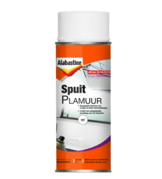 ALABASTINE SPUITPLAMUUR METAAL/POLYESTER WIT 400ML