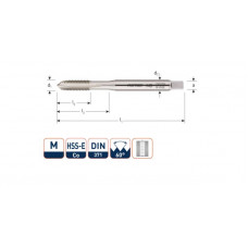 HSS-E MACHINETAP OPTI-LINE DOORLOPEND, DIN 371, M4 X 0.7