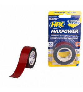 HPX MAX POWER OUTDOOR BEVESTIGINGSTAPE - ZWART 25MM X 1,5M
