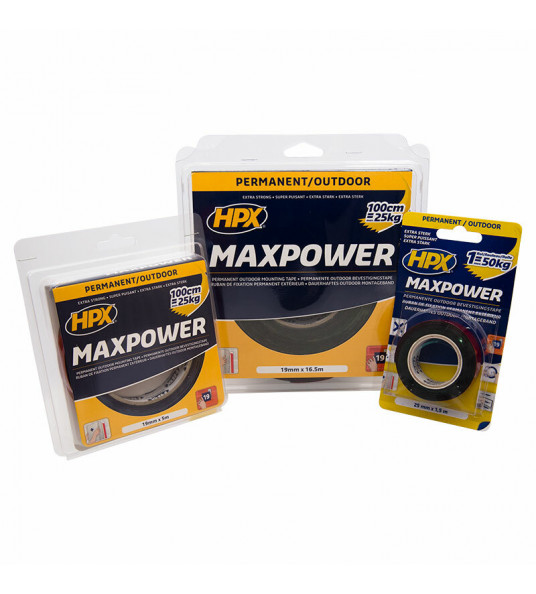 HPX MAX POWER OUTDOOR BEVESTIGINGSTAPE - ZWART 25MM X 1,5M