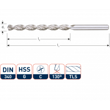 HSS HARDHOUTBOOR DIN340 TLSø3,0X100 / IN ETUI