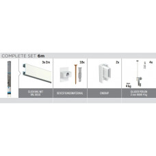 ARTITEQ HBI CLICKRAIL KOKER 3X2M=6M WIT RAL 9010