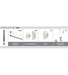 ARTITEQ HBI CLICKRAIL KOKER 3X2M=6M WIT RAL 9010 ARTITEQ HBI CLICKRAIL KOKER 3X2M=6M WIT RAL 9010