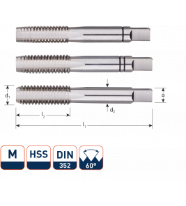 HSS HANDTAPSET 3-DLG DIN352 METRISCH M6X1
