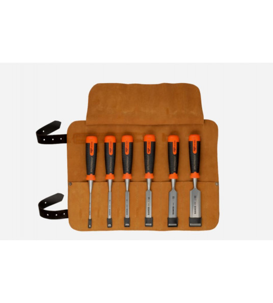 BAHCO STEEKBEITELSET 434 IN LEDEREN FOEDRAAL 6-DLG