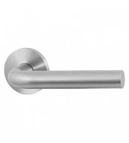 GPF100VR RVS GEBORSTELD L-MODEL 19MM DEURKRUK OP ROZET 53X6MM