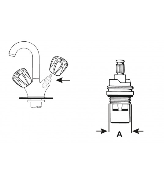 GROHE KRAANSPINDEL BOVENDEEL 1/2" 07 146 000