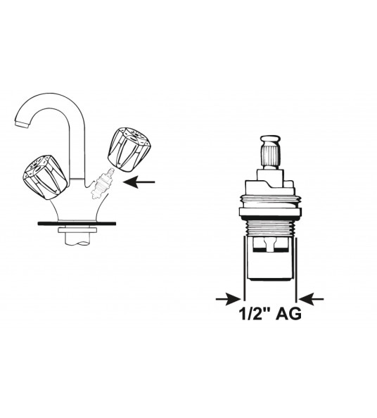 GROHE KRAANSPINDEL BOVENDEEL 1/2" 07 146 000