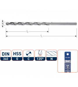 HSS SPIRAALBOOR, DIN 340, TYPEN, ø7,0 / KVP (VPE 1)