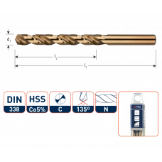 HSS-E SPIRAALBOOR, DIN 338, TYPE N, ø13,0 / KVP (VPE 1)