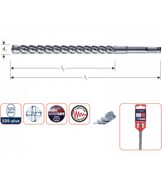 HAMERBOOR SDS+ QUATTRO-X ø10,0X50/115