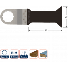 SOT 16/42BI SUPERCUT INVALZAAGBLAD HOUT/MET. 78X42