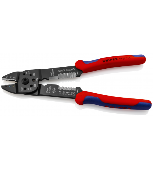 KNIPEX 97 21 215 CRIMPTANG GEISOLEERDE KABELSCHOENEN 215MM