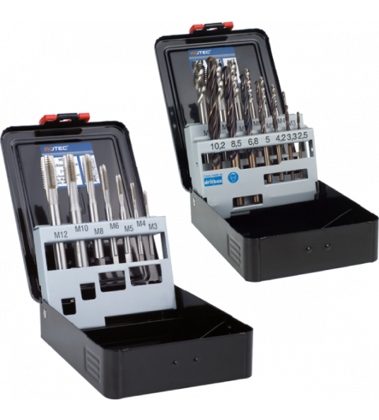 TAPPEN- EN BORENSET 'OPTI/101' BLINDE GATEN 7-DLG M3-M12 ABS CASSETTE