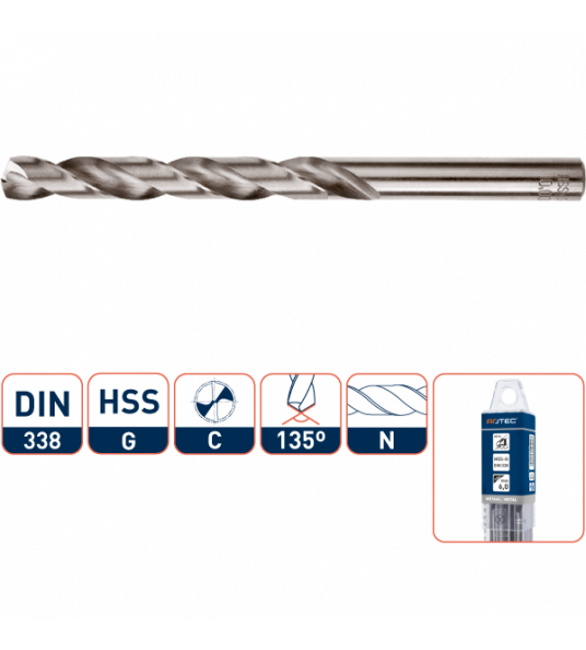 ROTEC SPIRAALBORENSET IN KOFFER DIN338 HSS-G 170 DELIG ø1-10