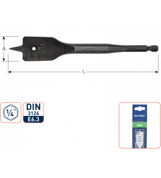 SPEEDBOOR HEAVY-DUTY, 1/4" E6.3-BIT-AANSLUITING, ø24X152 SPEEDBOOR HEAVY-DUTY, 1/4" E6.3-BIT-AANSLUITING, ø24X152