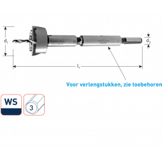 WS CILINDERKOPBOOR 'WAVE-CUTTER', ø25