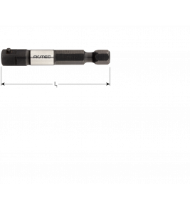 ADAPTER DOPSLEUTELS 1/4" - 4-KNT. 1/4'' MET STIFT, L=50MM