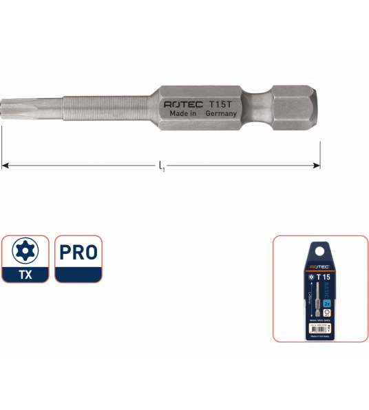 SCHOEFBIT MET GAT, E6.3, T20TX50 VERPAKT PER 2 SCHOEFBIT MET GAT, E6.3, T20TX50 VERPAKT PER 2