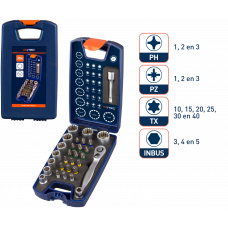 BIT- EN DOPSLEUTEL-SET OPTI-LINE, BITS PH-PZ-T-SW 30-DLG.