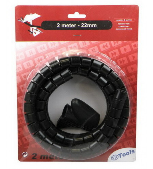 KABELRITSSLANG 22MM ZWART TACK (2 METER)