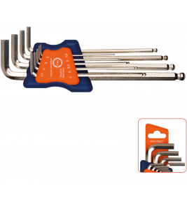 INBUSSLEUTELSET LANG KOGELKOP, 1,5-10MM (9-DLG)