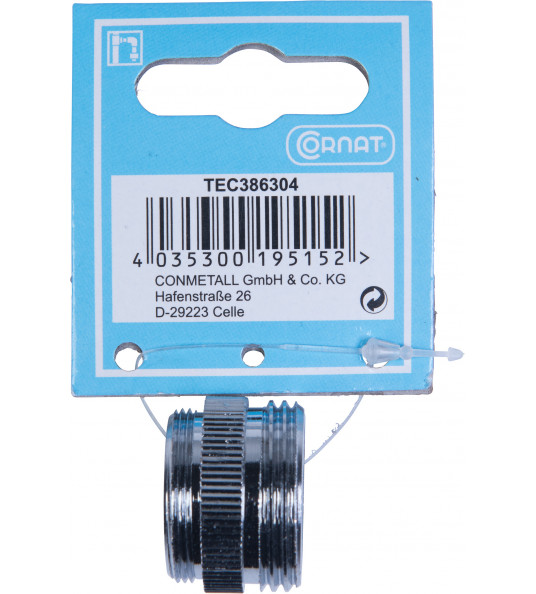 VERLOOPSTUK MESSING VERCHROOMD M24X3/4"