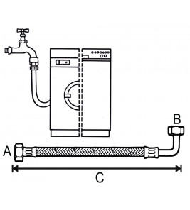 WASMACHINE-TOEVOERSLANG KUNSTSTOF 3 METER