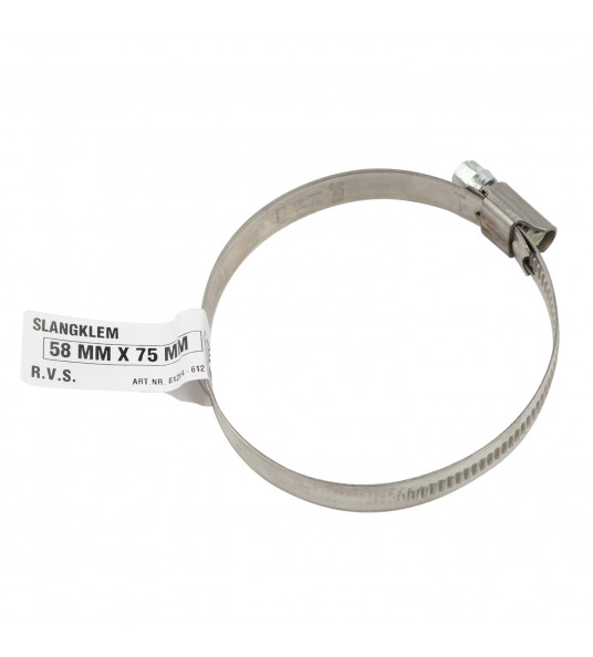 SLANGKLEM RVS A2 12MM 58-75 MM SLANGKLEM RVS A2 12MM 58-75 MM